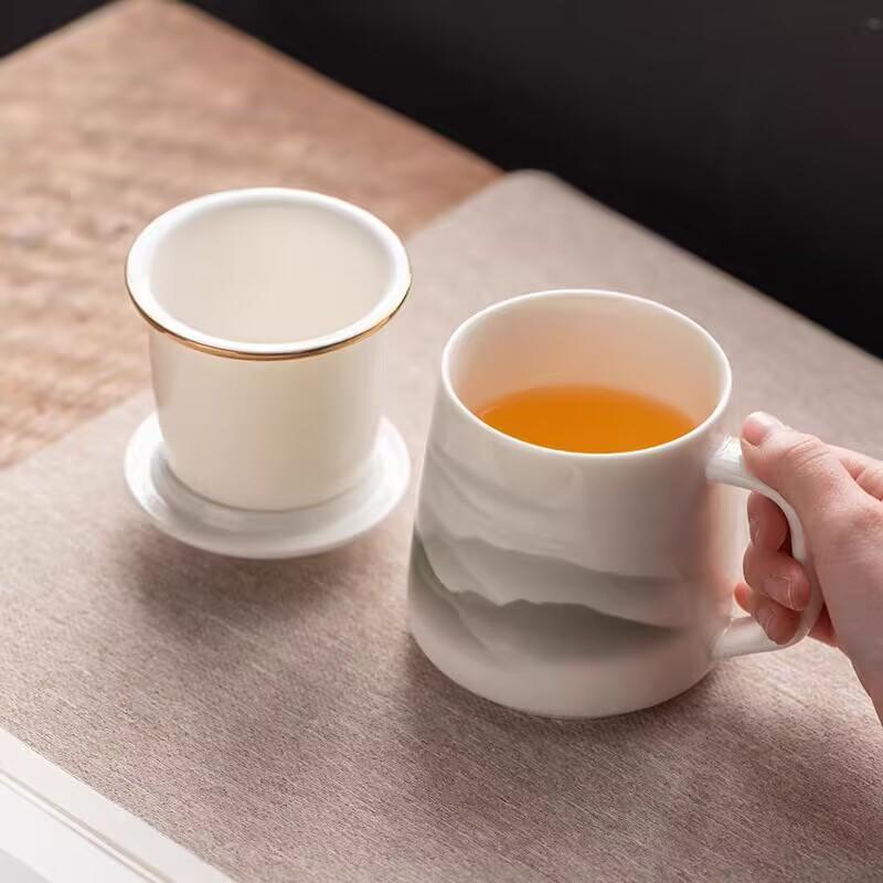 High-Value Tea Cup Ceramic Tea Separation Cup Personal Tea Cup Office Cup Gift Box