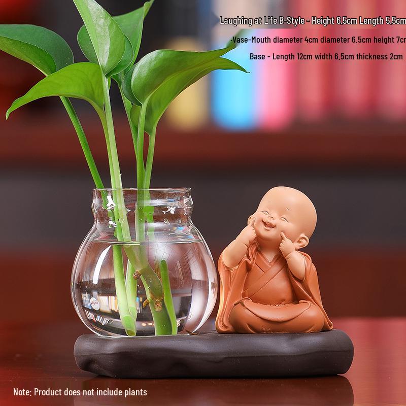 Little Monk Hydroponic Vase: Creative Home and Office Decor
