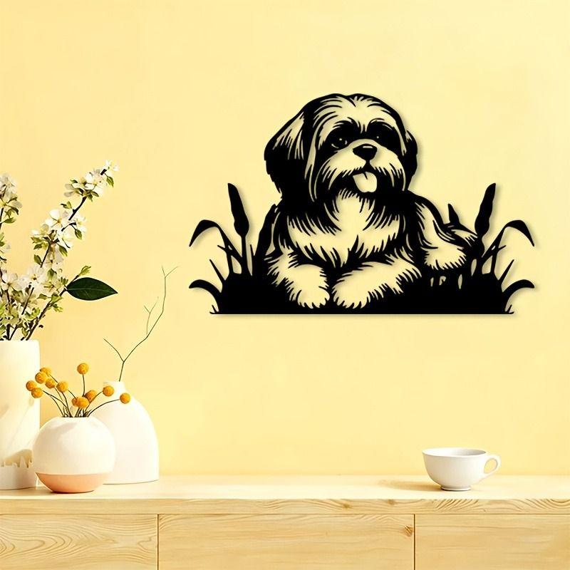 Black metal cat wall decor for home and garden, Halloween gift