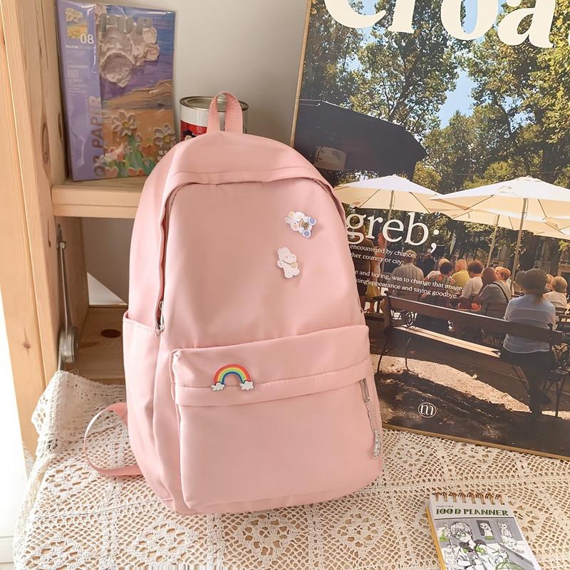 Stylish Lightweight Rainbow Pendant Backpack For Students In Various Colors