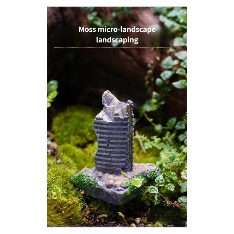 Damaged Building Model Figure Aquarium Ornament Resin Decoration With Detailed Design For Unique FishTank Landscapes