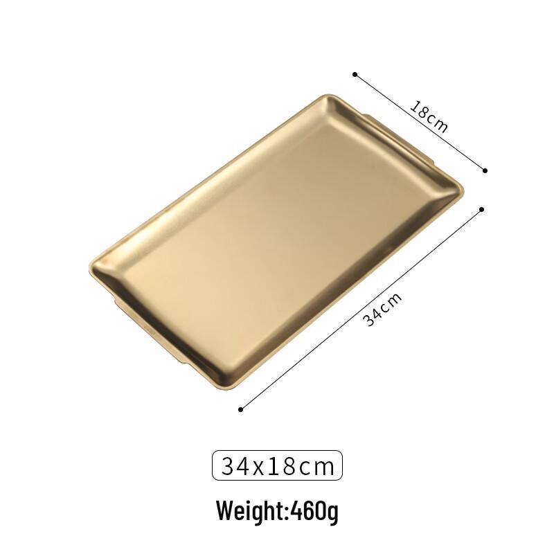 Jing Yu Heng 304 Stainless Steel Rectangular Serving Trays - Gold