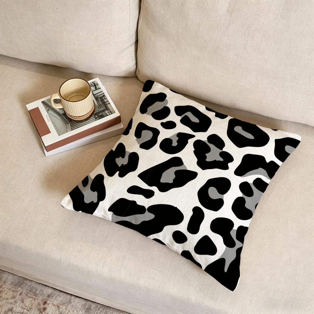 L-Leopard Print Cushion Cover Fabric Soft Furnishing,Pillowcase, Cushion Cover, Sofa Pillow, Home Decoration