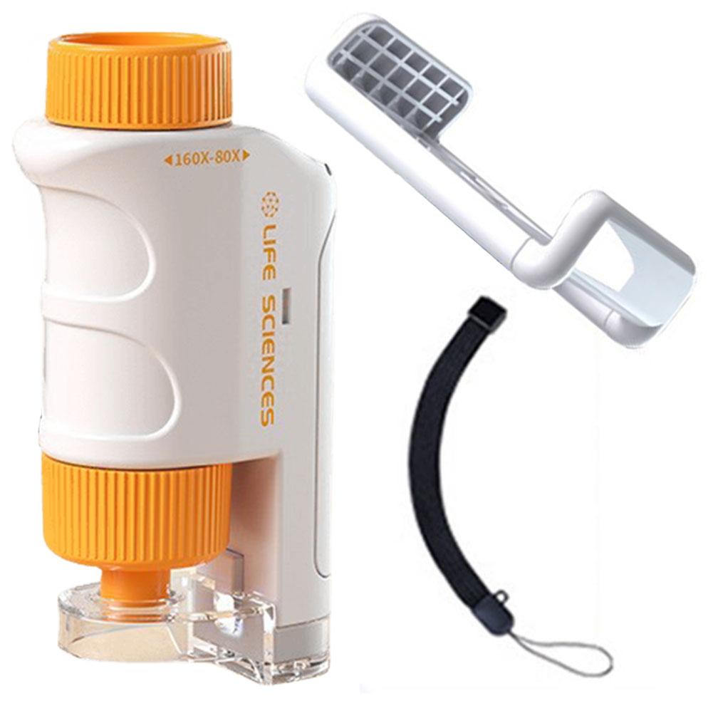 60X-120X Mini Pocket Microscope Handheld Microscope Kit Battery Powered Microscope With LED Light Biological Kids Science