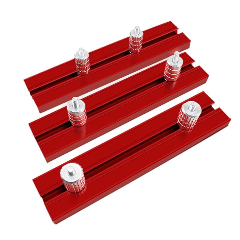 Woodworking Planing Stop Board Baffle 15.8/17.8/19.8mm for Bench Dog Clamps Aluminum Alloy Adjustable Limit Tenon Block