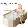 Baby Bathtub for Infants To Toddlers Collapsible Baby Bath Tub with Drain Outlet Infant Tub Toddler Bathtub Shower Basin