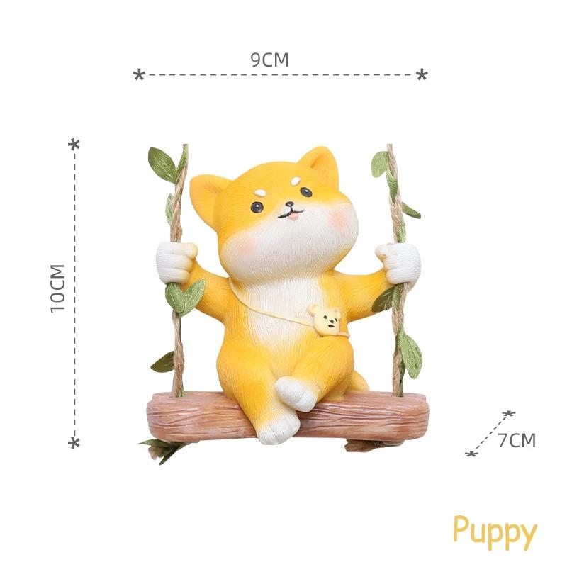 Swing Panda Statue, Hanging Animal Ornament, Swinging Kitten Puppy Koala Figurine for Lawn Garden Courtyard Terrace Patio Tree