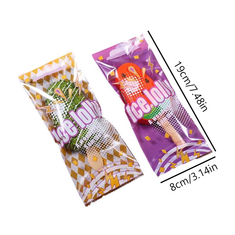 100Pcs Cartoon Food Grade Ice Cream Bags Disposable Self Sealing Bag Popsicle Protective Cover Storage Bag Packing Bag