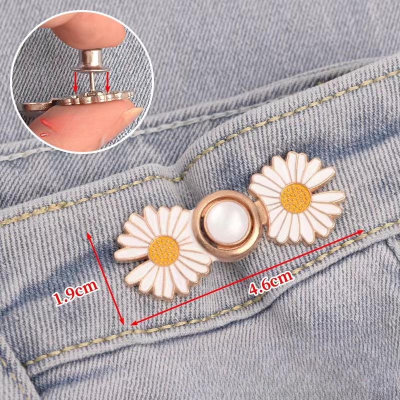 

Многоразовые металлические пуговицы с жемчужной застежкой для брюк, выдвижная пуговица, пришивные пряжки для джинсов, идеально подходят для уменьшения талии 1 Pairs