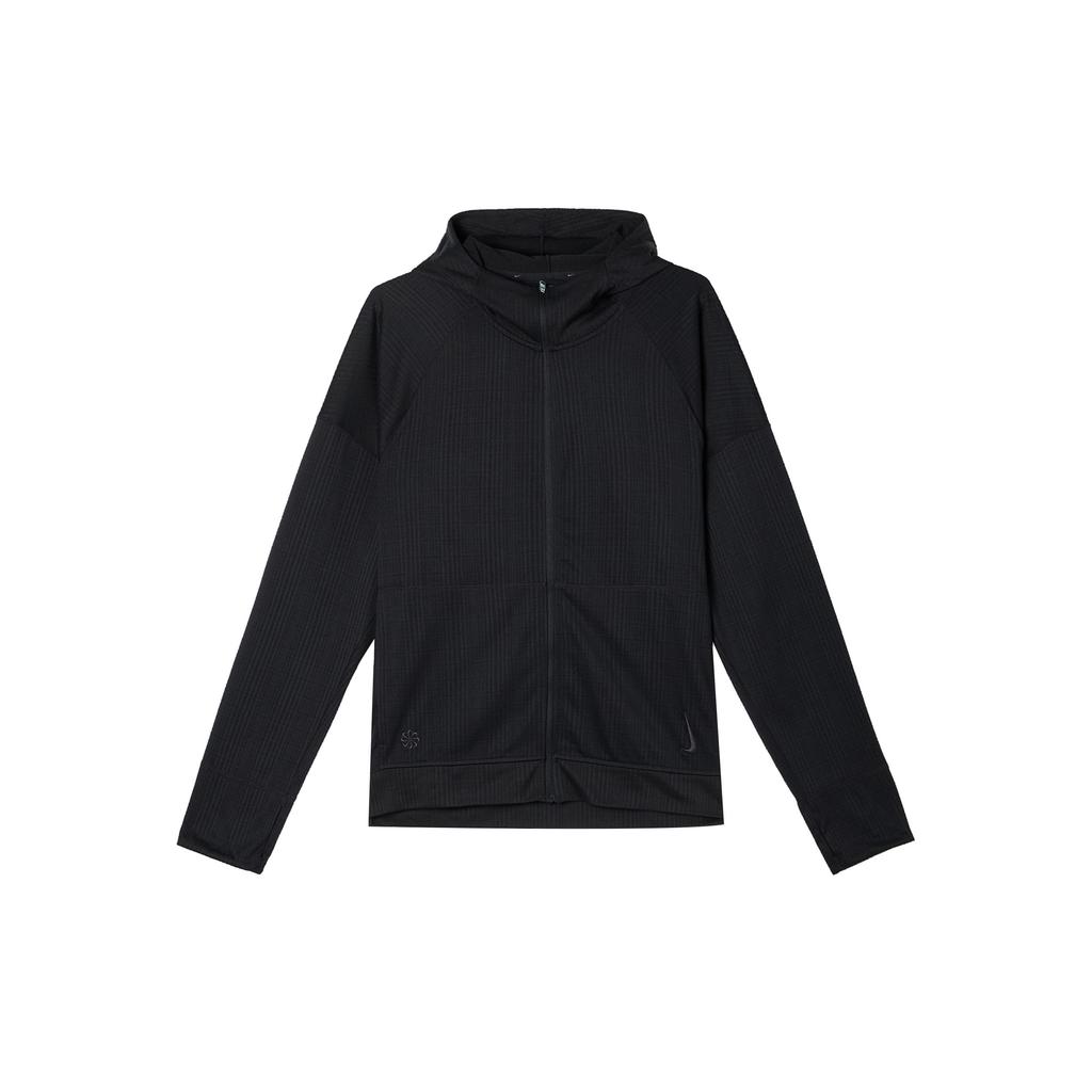 Nike Felpa con cappuccio e zip da uomo Yoga Dri-FIT a tinta unita Felpe Nere FB7779-010
