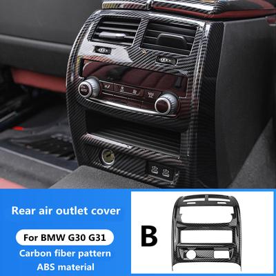 Car Styling Rear Air Conditioning Vent Cover Decorative Stickers BMW 5 Series G30 G31 Carbon Fiber Pattern Interior