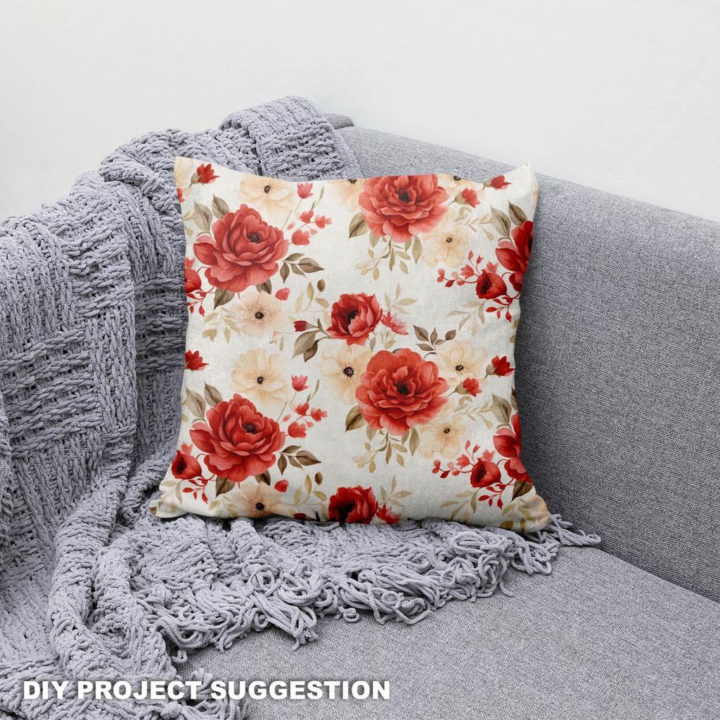 Royal Samt Stoff Polyester Zum Nähen - Motiv Blumen - Rdx2305