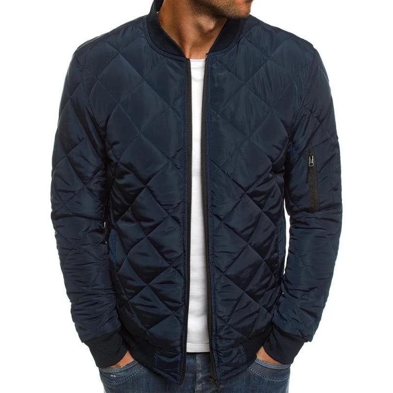 Men S Short Lightweight Quilted Baseball Jacket Cotton Padded Winter Coat