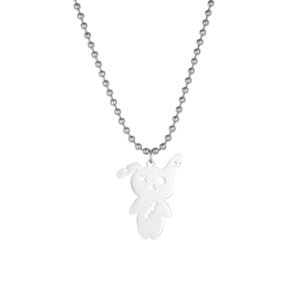 Trendy European Style Rabbit Pendant Beaded Necklace For Women Unique Gift Idea