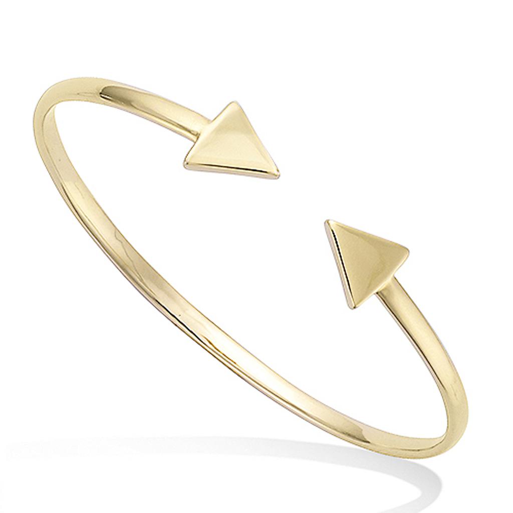Les Trésors De Lily [M6180] - Gold Plated Bracelet 'Choreography' (arrows) - 68 Mm - Triangles 10x10 Mm