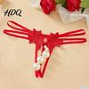Perizoma Ricamato a Fiore da Donna Sexy Perla Sintetica G-String Perizoma Vita Bassa Floreale Biancheria Intima Erotica con Laccetti Schiena a Y Panty Elastiche Seducenti