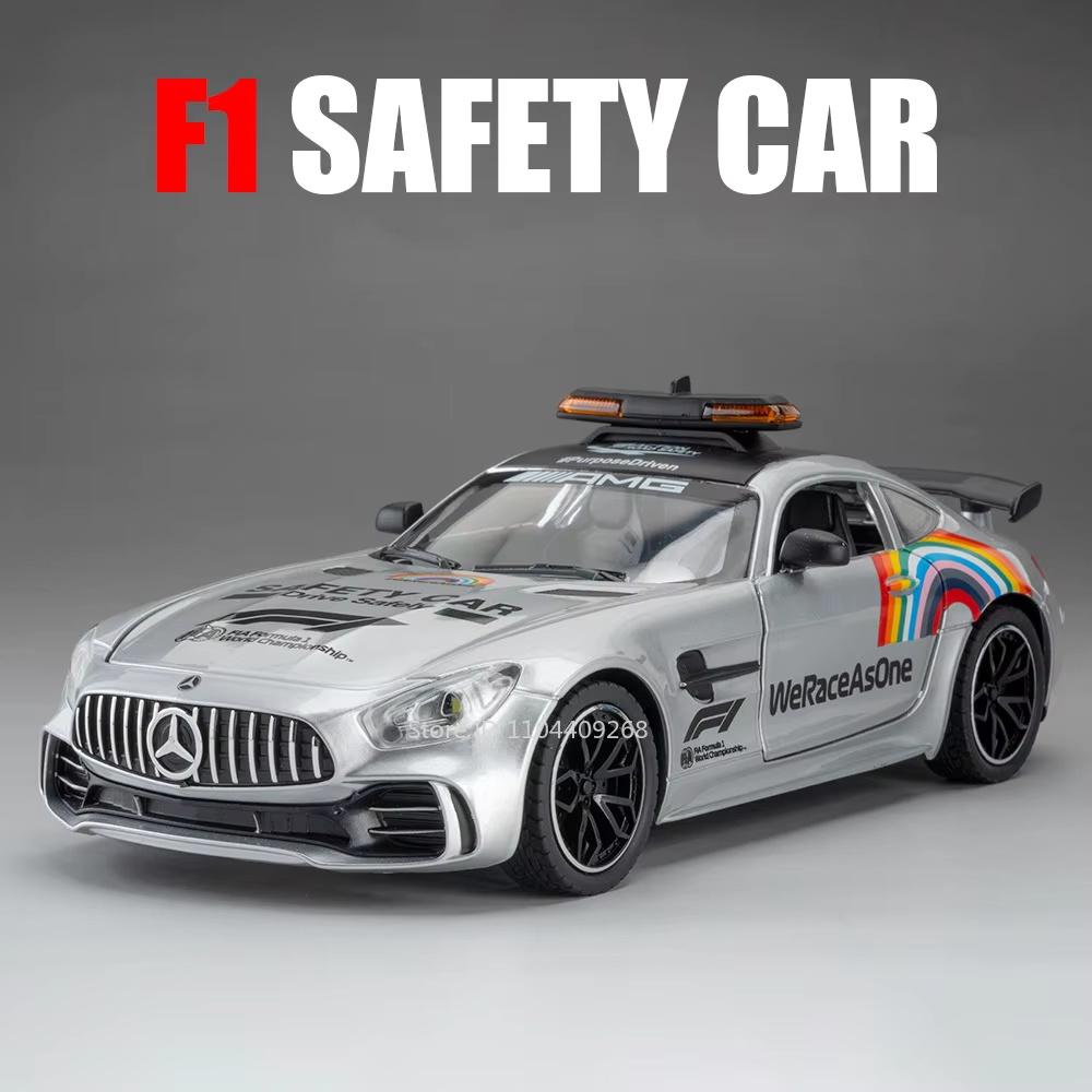 1:24 SLR GTR F1 Sports Car Model Toy Alloy Diecast Shock Absorption Supercar Sound Light Doors Opened Models Kids Christmas Toys