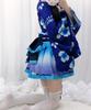 Milky Time Yukata, Japanese Style Miniskirt, Cute Cosplay Halloween Costume Set, Summer Festival, Oiran (Blue)