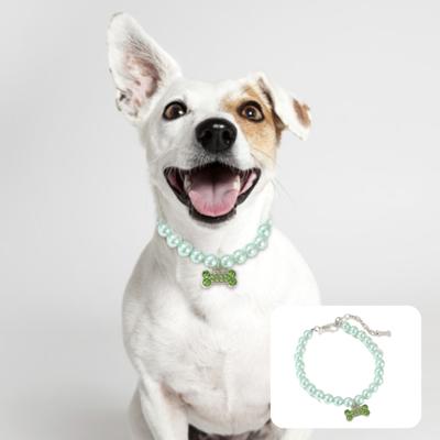 Hundehalskette, umweltfreundliches, zartes Hundehalsband aus Kunststoff mit kleinen Perlen