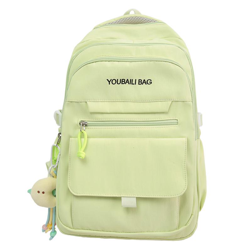 Versatile Candy Color Backpack: Lightweight, Spacious Double Shoulder Bag for Middle and High School Students