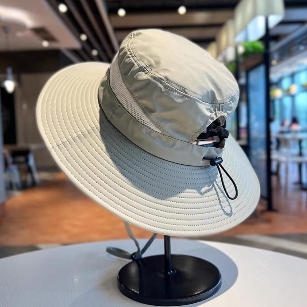 New Anti-Sun Bucket Hat Adjustable Anti-UV Beach Hat Quick Drying Breathable Sunscreen Hat Summer хаки