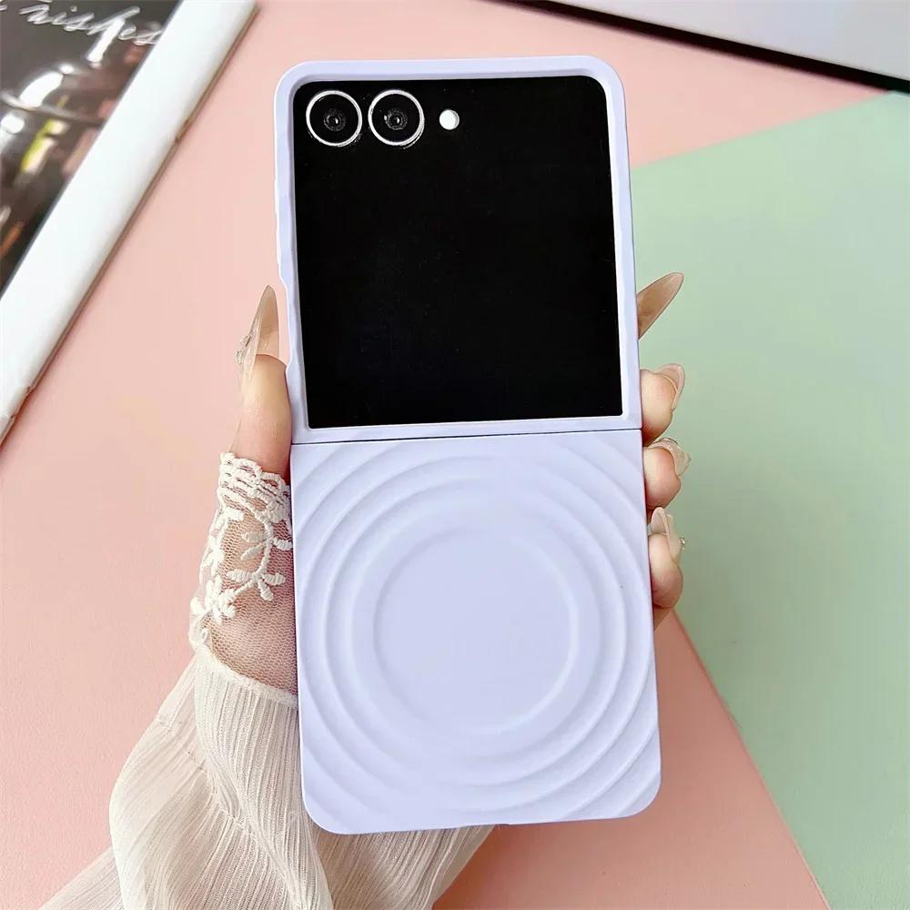 Phone Case for Samsung Galaxy Z Flip 7 fe 6 5 Flip7 Flip6 Flip5 5G Hard PC Protective Cover Ripple for Magsafe Magnetic