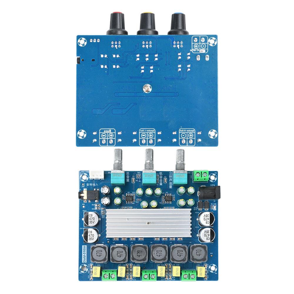 DC 8-24V Stereo Bi-Channel Amplifier Board 50W*2+100W TPA3116 Class D 2.1 Channel Audio Amplifier Module