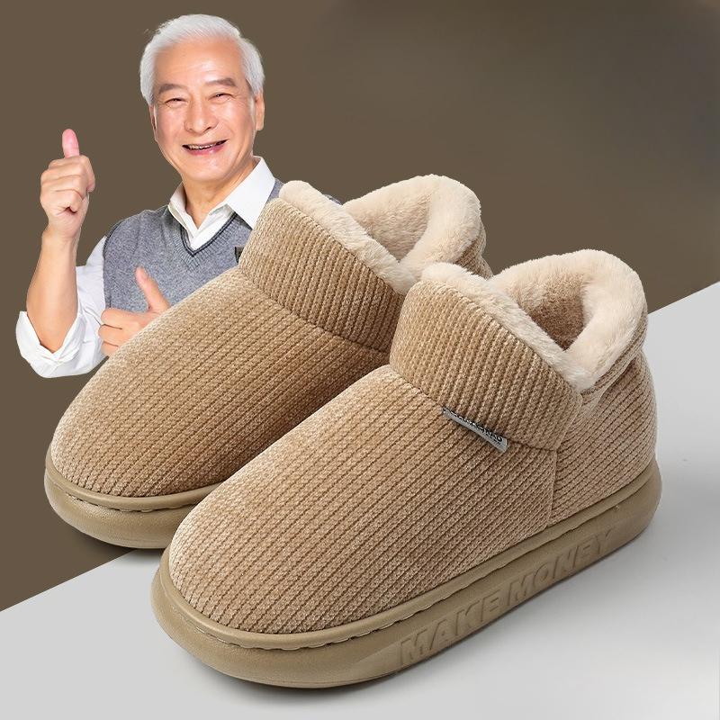 New Plush Thick-soled Slippers for Women's Home Use, Including Heel Shoes and Cotton Shoes