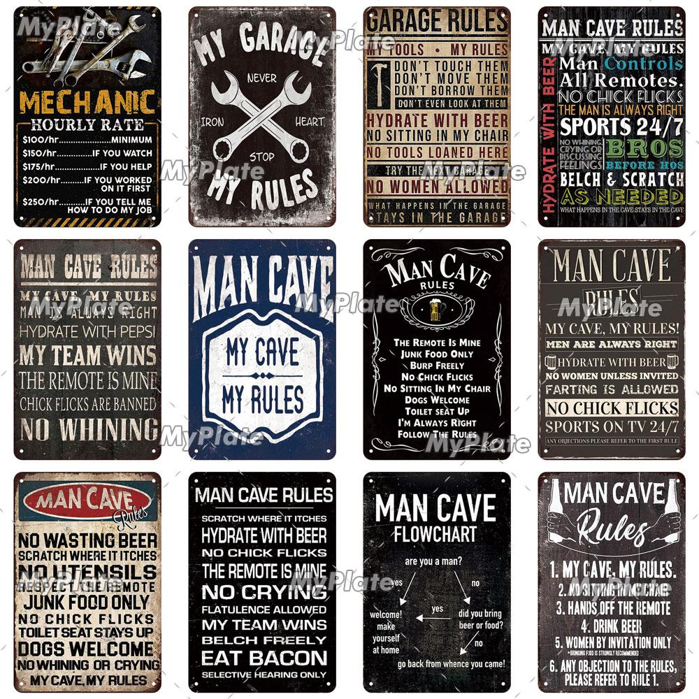 My Garage Metal Sign Vintage Mechanic Tin Sign Man Cave Decoration Wall Decor For Bar Plaque Home Decor Tool Poster