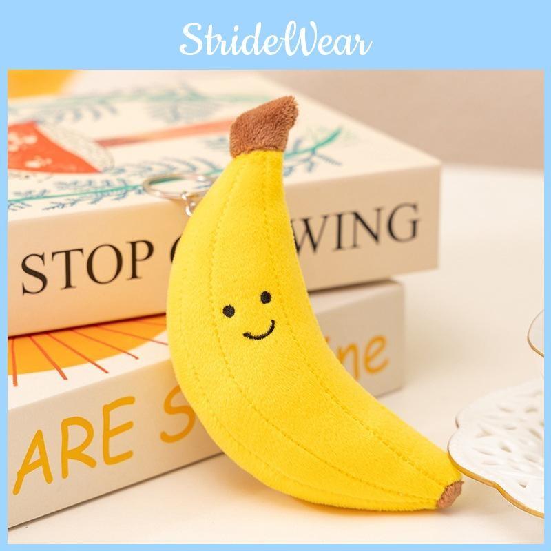 Bananas Fruit Cute Peaches Pears Plush Keychains For Decoration Backpack