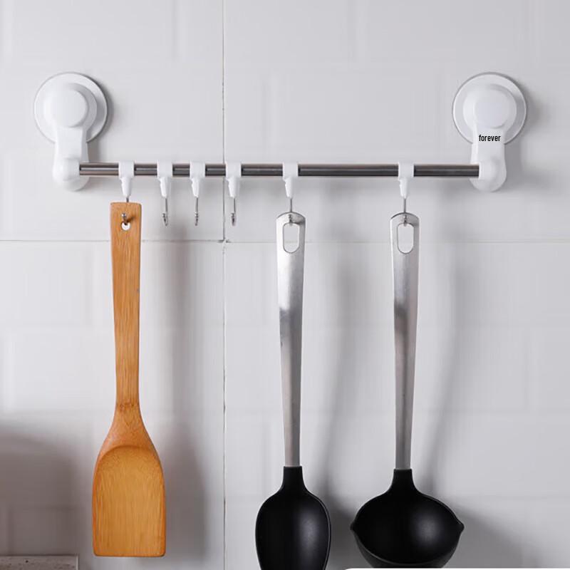 Meliya No-Drill Wall-Mounted 6-Hook Strip