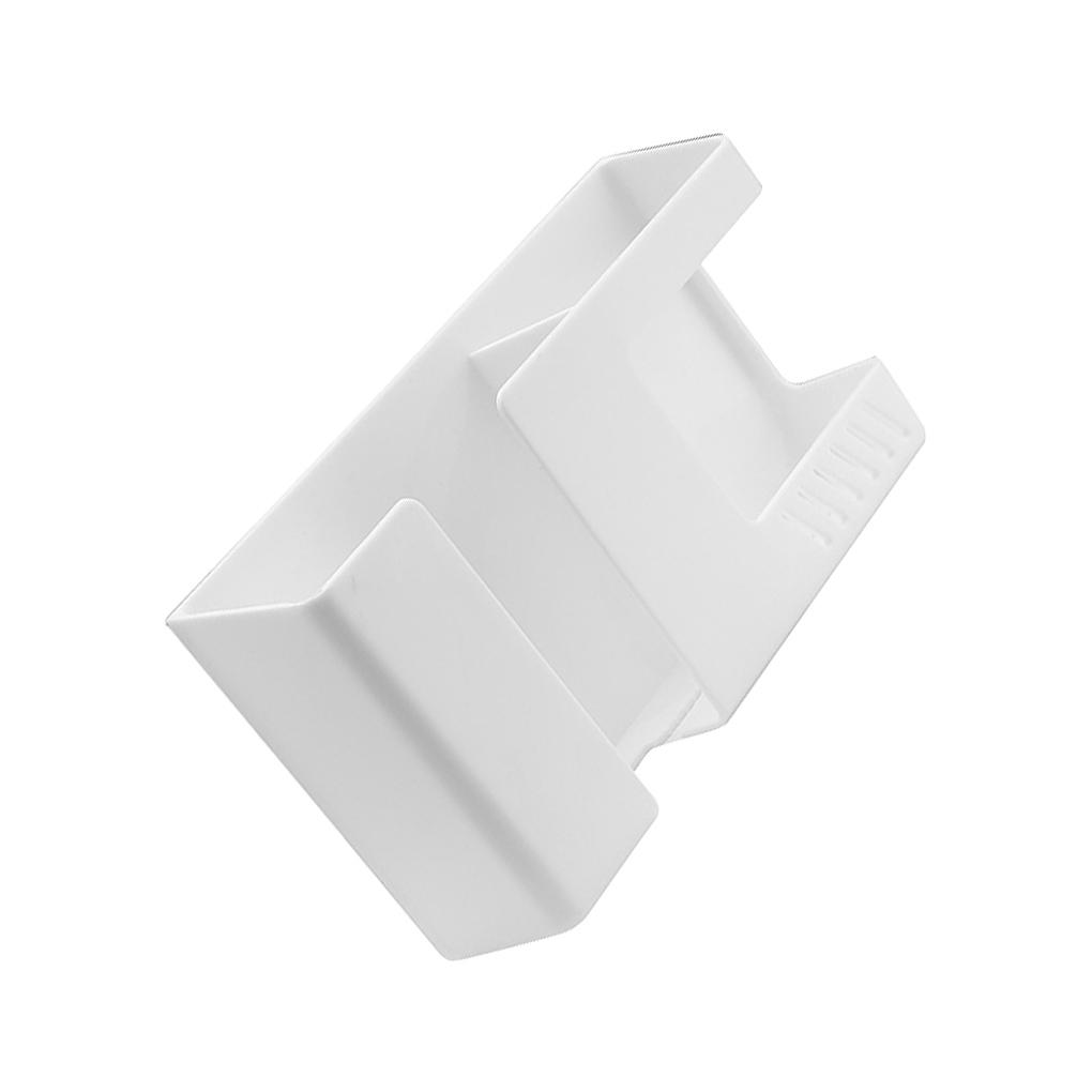 

Коробка для хранения телефона Двойные ячейки Настенный органайзер для мобильного телефона Пластиковый держатель для зарядки и пульта дистанционного управления белый