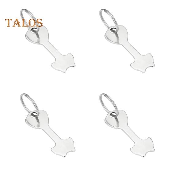 4Pcs Tie Lever Token Keychain Titanium Steel Cart Shopping Keyring Portable Coin Pendant Metal Lever Remover Key Holder