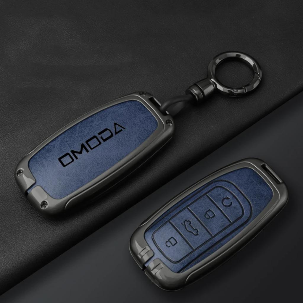 Leather Car Key Case Cover For Chery Omoda C5 E5 C9 Omoda 5 9 Ev Phev Protector Key Cover Keychain Car Accessories
