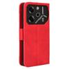 For TECNO Pova 6 Pro 5G LI9 Leather Case Multiple Card Slots Phone Cover -  Red