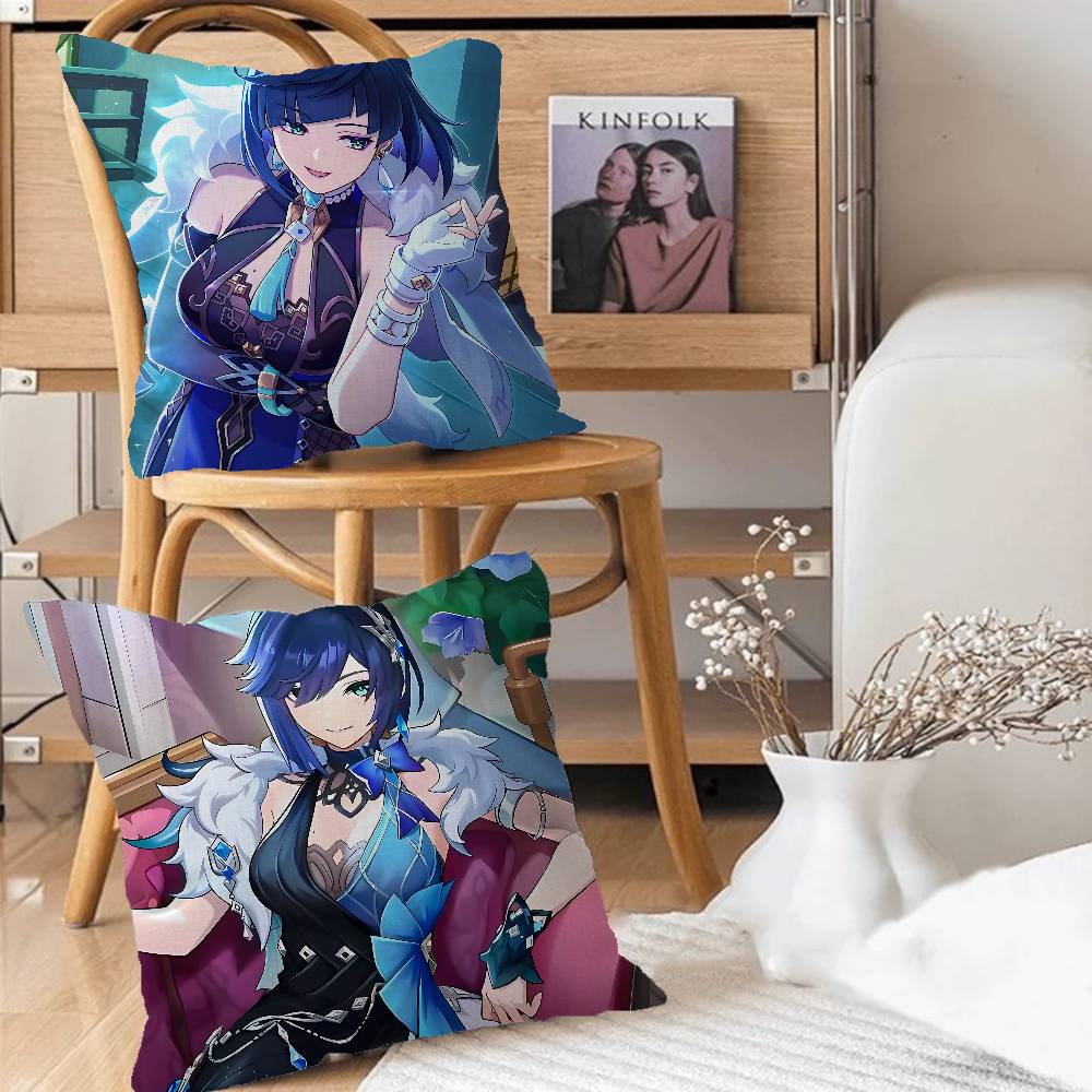 Yelan Anime Pillow Cover Design Cushion Cover Decor Holiday Decorati