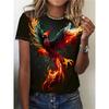 Summer Dragon Phoenix Cloud 3D Print T-shirts Women Streetwear Casual Fashion Short Sleeve T Shirt O-neck Tees Tops Clothing