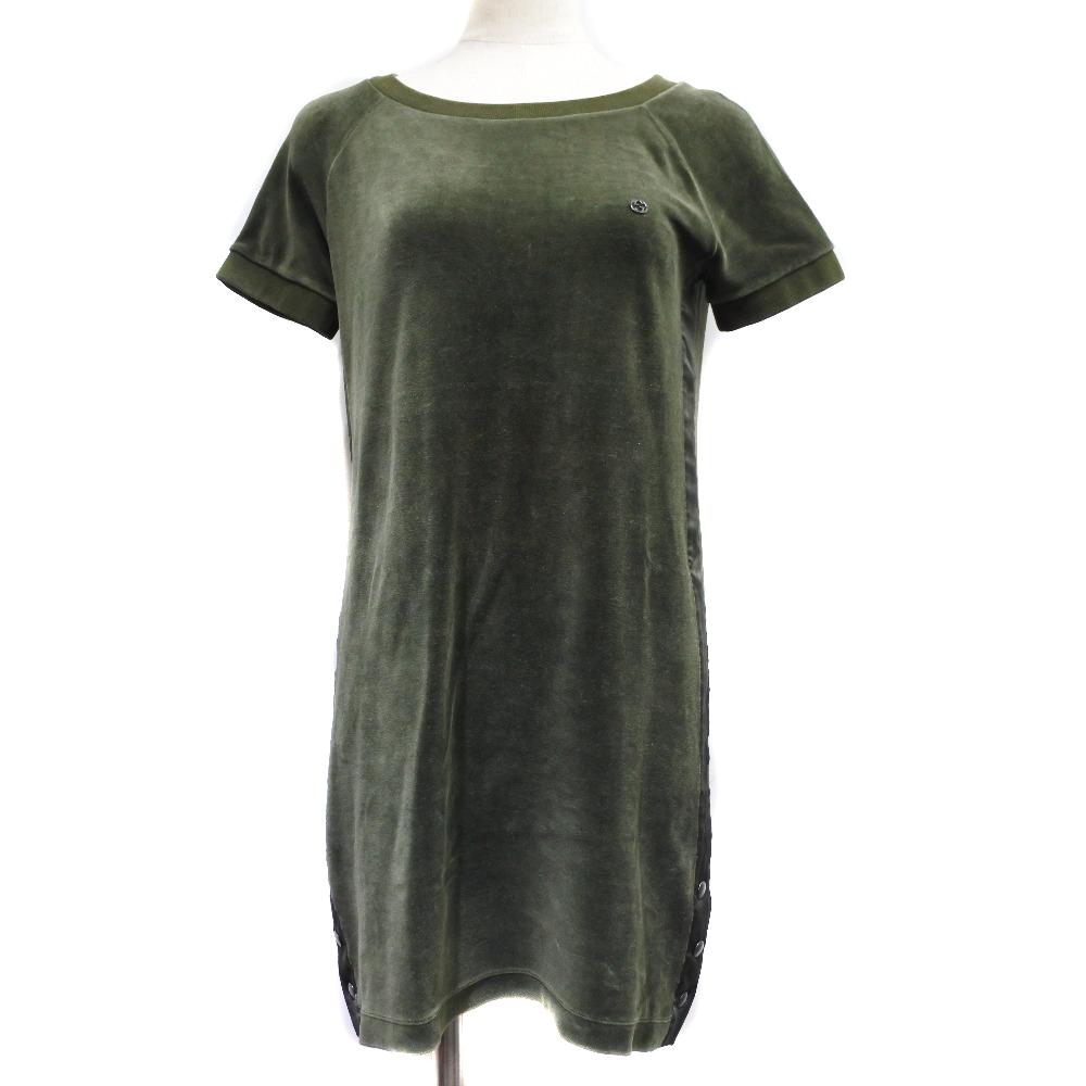 

GUCCI Side line one piece khaki Velor Women Used