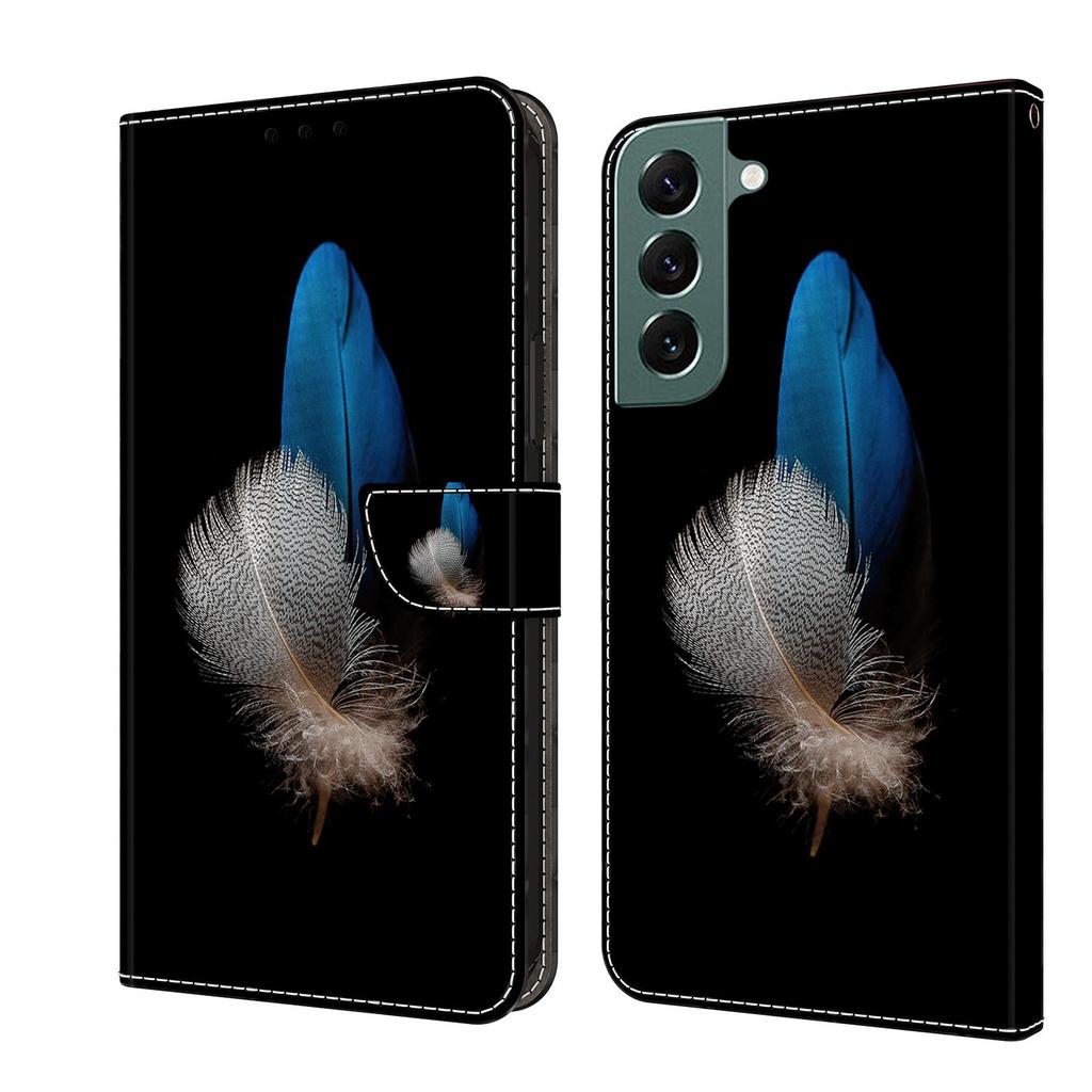 Brieftaschen-Hülle mit Kartenhalter, florales PU-Leder, Ständer, Handgelenkschlaufe, stoßfeste Abdeckung für Samsung Galaxy S24, S23, S22, S21, S20 Plus Ultra A71, A51