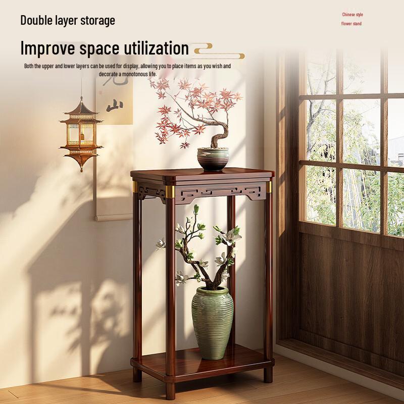 New Chinese Style Solid Wood Flower Stand