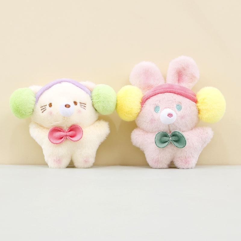 Rabbit Plush Charming Keychain Ultrasoft Short Plush Cute Bunny Pendant Bag