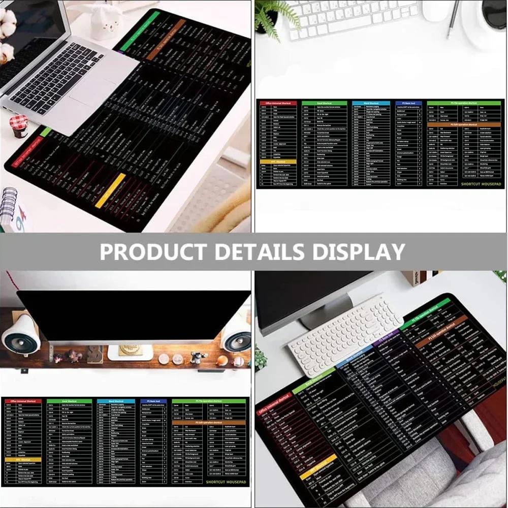 Multiple Languages Office Shortcuts Mouse Pad Large Extended Excel Powerpoint Word Software Gaming Desk Keyboard Mousepad