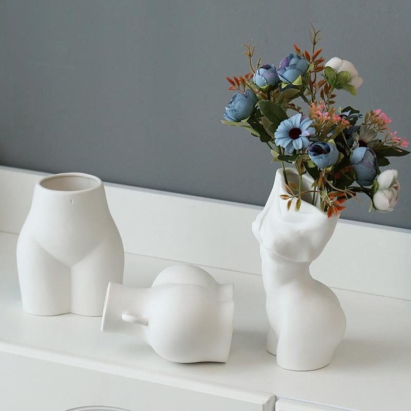 Vase Statue Ornaments Sculptures Nordic Modern Style White Ceramic Folding Pattern Simple Table Top Decoration Decor Vase Statue Ornaments Sculptures Nordic Modern Style White Ceramic Folding Pattern Simple Table Top Decoration Decor