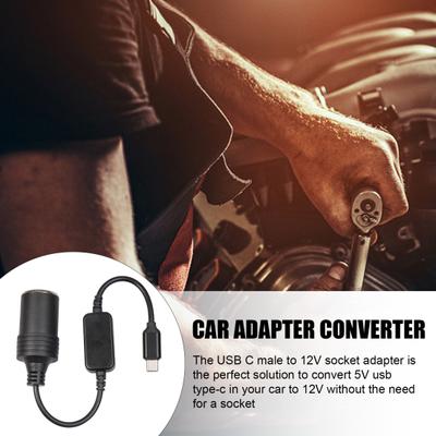 Car Socket Adapter Stable Power Cable Widely Output To Used USB Type-C Socket