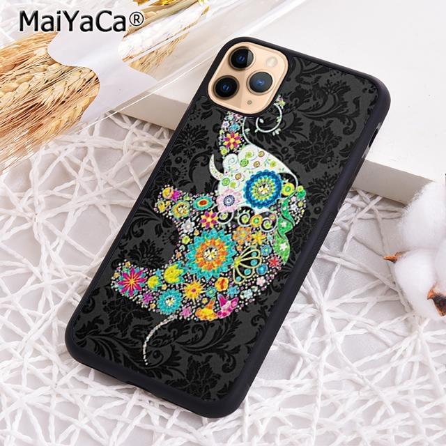 

MaiYaCa Colorful Retro Flower Elephant Phone Case Shell For iPhone 17 Air 12 13 16 pro max 15 14 plus Cover coque iPhone 14pro max