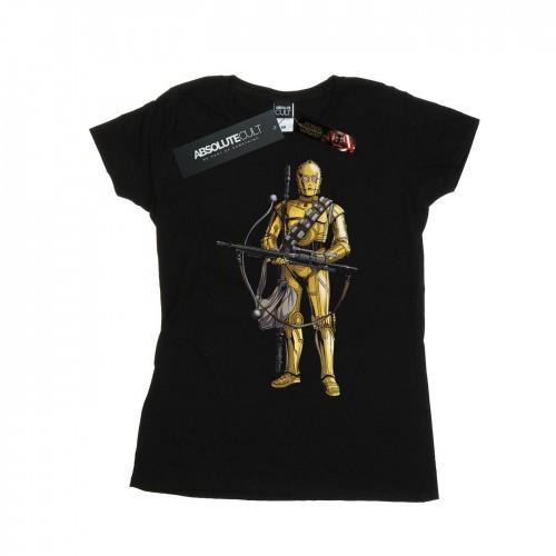

Star Wars: The Rise of Skywalker Womens/Ladies Star Wars The Rise Of Skywalker C-3PO Chewbacca Bow Caster Cotton T-Shirt XXL білий