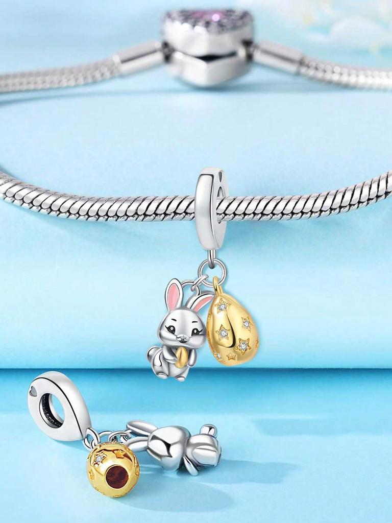 Charms Plata Easter Bunny Surprise Egg Reindeer Beads For Charmsoriginales Bracelet Beads Jewellery Making Women'S Gift