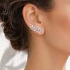 Everyday Luxury Earrings 1 Pair Rhinestone Leaf Stud Earrings Sparkly