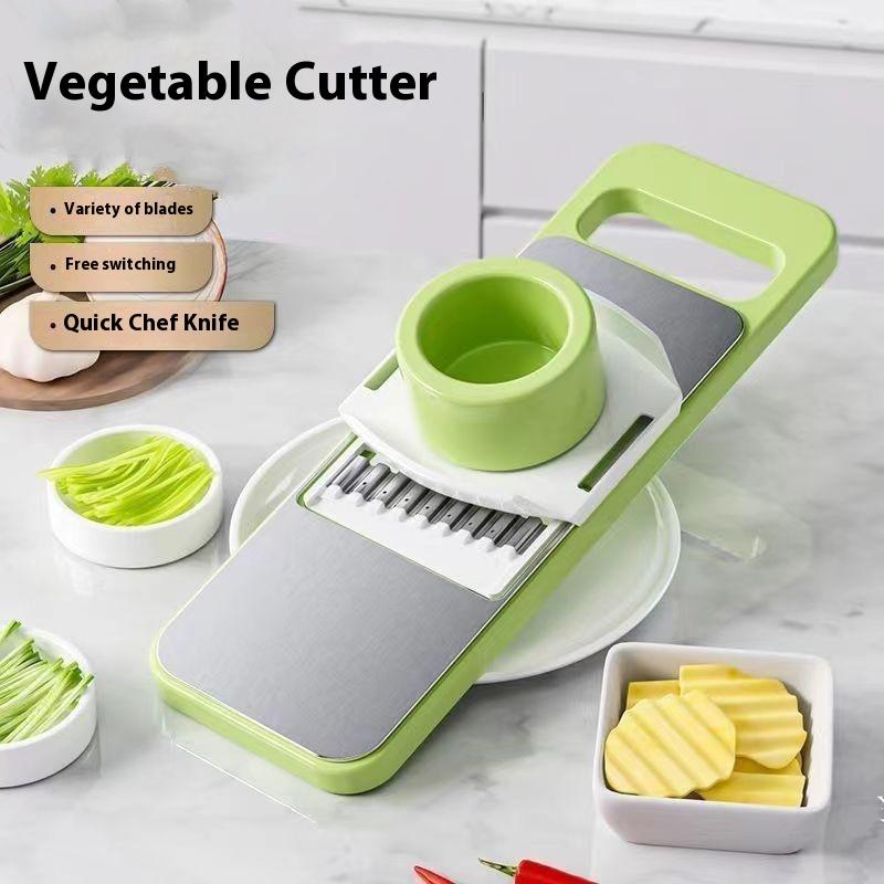 Multifunktionell Rivjärn i Rostfritt Stål Hushållsköksskärare Tjock och Tunn Julienne Gurka Potatis Rivjärn