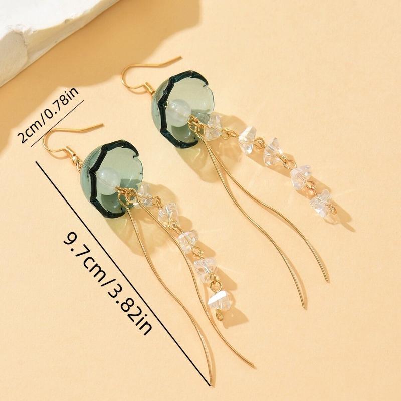Jellyfish Drop Earrings Colorful Minimalist Dainty Design Jewelry for Women Summer Beach Date Wear Gift